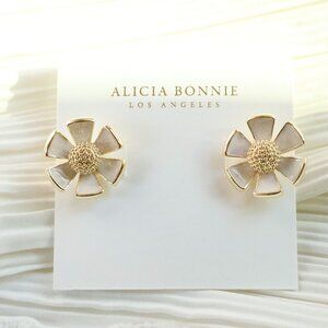 Eden Gold Floral Stud Earrings by Alicia Bonnie
